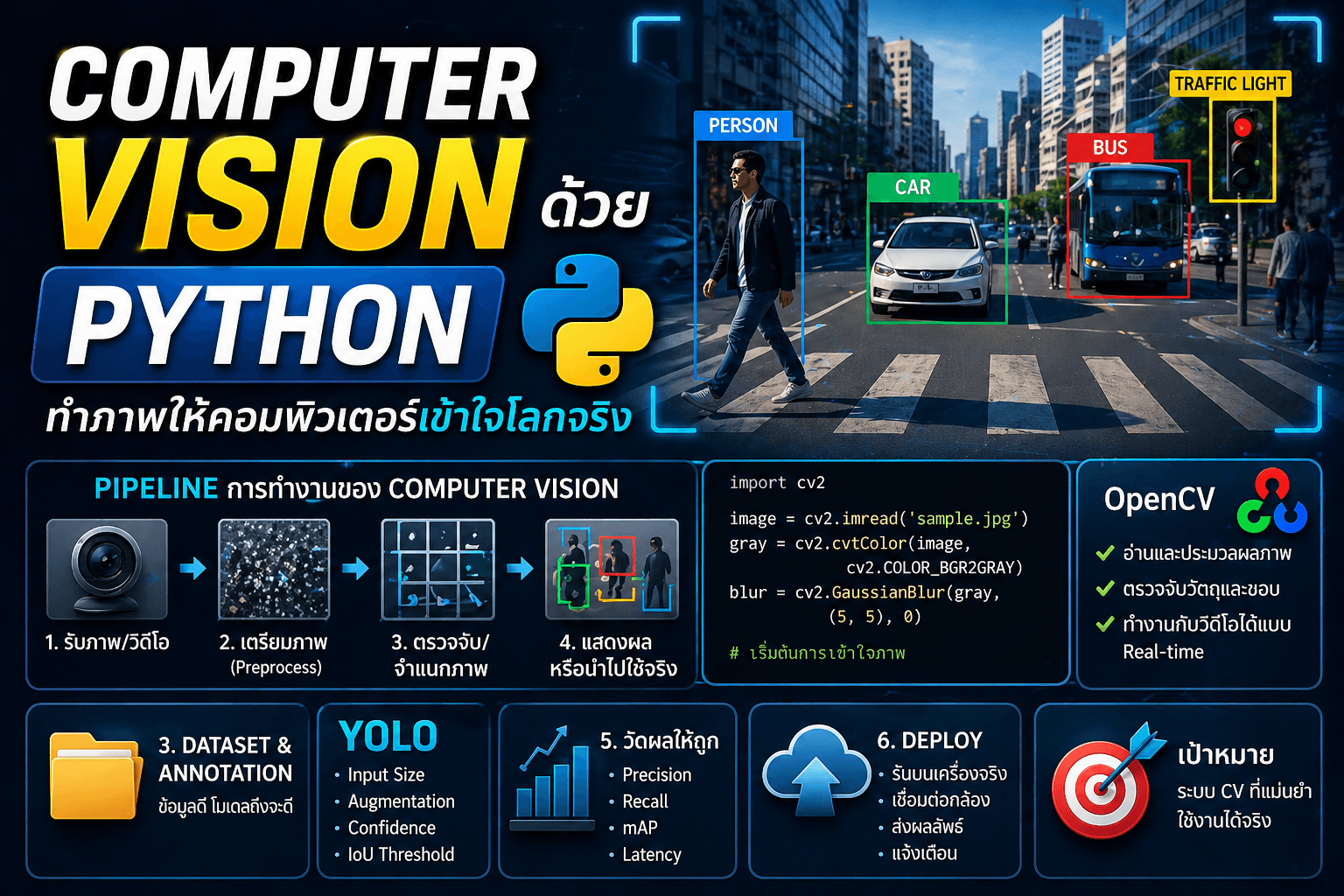 Python สู่ Computer Vision – ตั้งแต่พื้นฐานจนถึงการใช้งานจริง